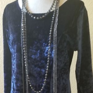 Blue Velvet Fit & Flare Dress